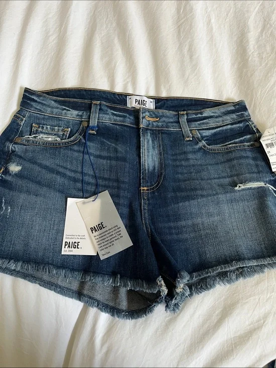Paige Daryn short denim jean shorts dark wash 2 inch inseam