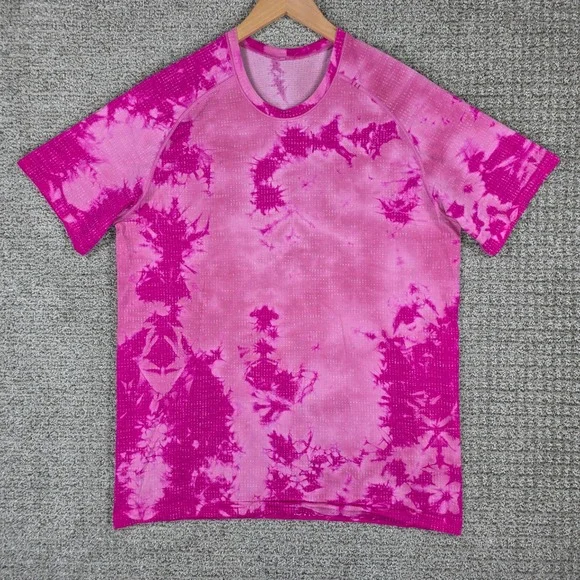 Lululemon Metal Vent Tech 2.0 Short Sleeve Shirt XL Pink Tie Dye Athletic