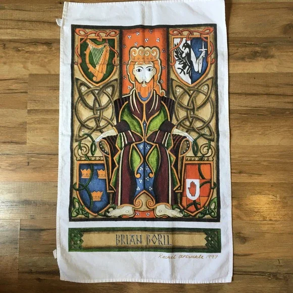 Rachel‎ Arbuckle Brian Boru Tea Towel Colorful Celtic Art 1997
