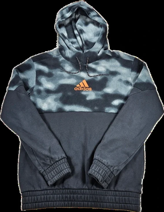 Adidas Hoodie Men's Small Gray Camo Fleece Pullover Activewear
