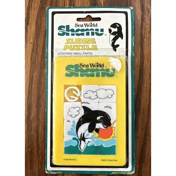 Vintage Sea World SeaWorld Shamu Orca‎ Sliding Puzzle Tile Slide Puzzle