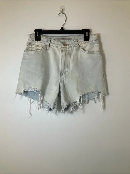 Hudson Devon Light Wash Distressed Denim Cutoff Shorts Size 27
