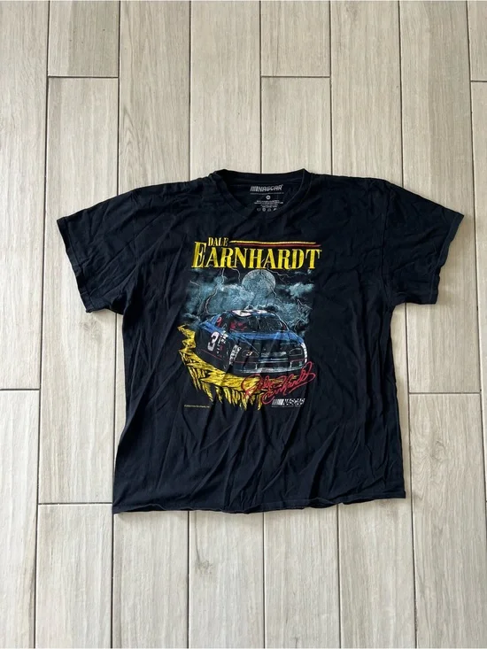 Dale Earnhardt Race T Shirt Black Graphic Size XLarge