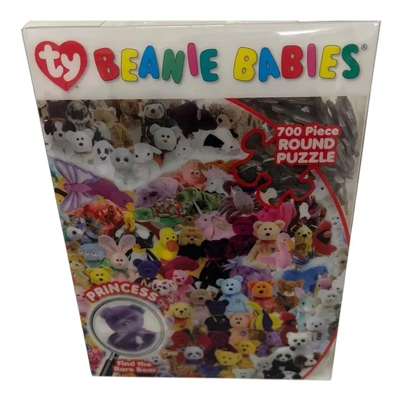 Ty Beanie Babies 700 Piece Round Puzzle Find The Rare Bear