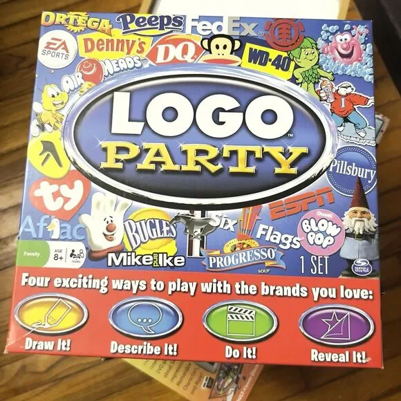 Logo Party Spin Master Family Board Game Complete, Sealed Cards