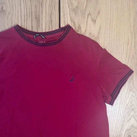 Nautica Performance Tee Mens Large Red Short Sleeve‎ Preppy Sporty Shirt