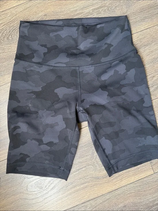 Lululemon High-Waist Black Camo Women's Bike Shorts