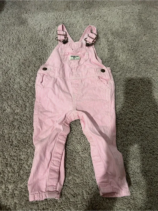 OshKosh B'gosh Pink Striped Toddler Overalls