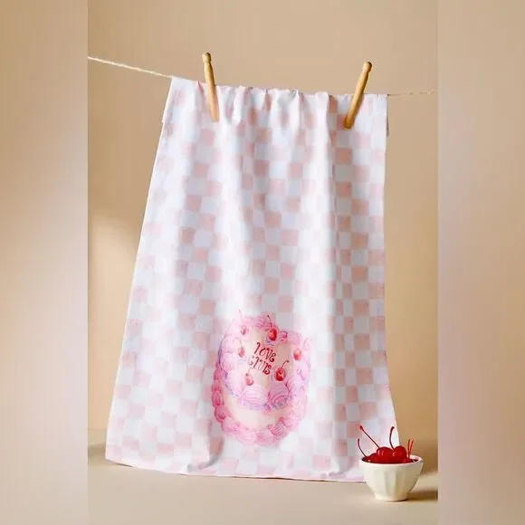 Anthropologie Stephanie Tara Love Club Dish Towel NWT
