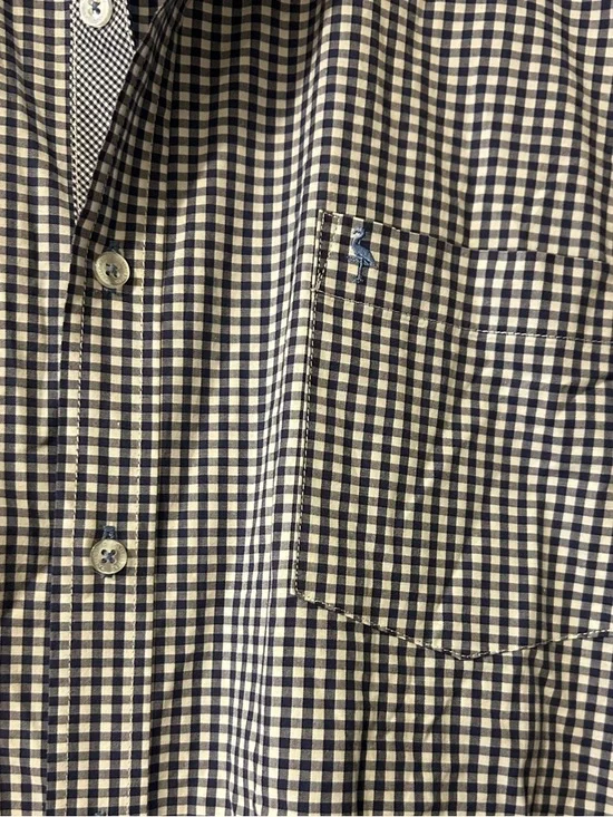 Tailorbyrd Men’s Long SleeveBlue and White Gingham Button-Down Shirt