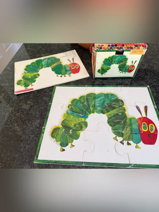 The Very Hungry Caterpillar Two-in-One 9-Piece Puzzle & Paperback Book Preschool