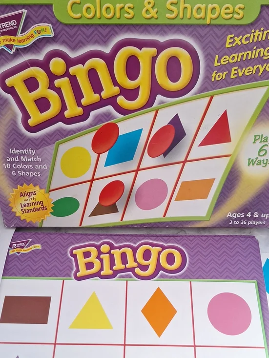Bingo Colors & Shapes Learning Game - Purple
