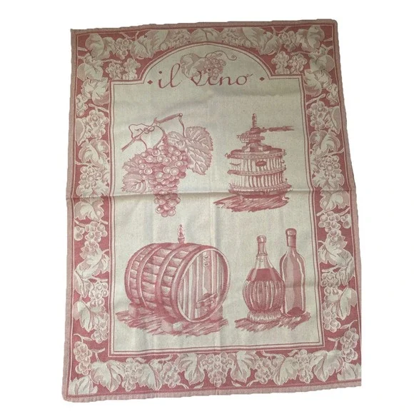 Racconto Pure Cotton Italian Vino  Kitchen Towel Wall Art Jacquard 23