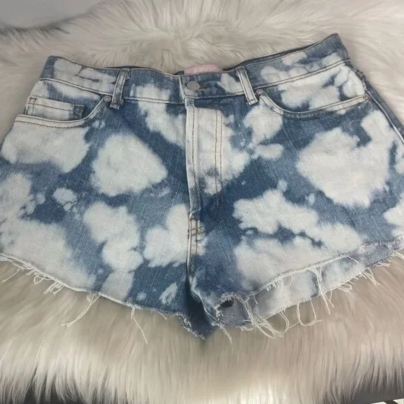 Revice Bleach‎ Denim Cutoff High Waist Shorts Sz 29