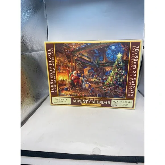 Advent Calendar Jigsaw Puzzles Santa Workshop 1008 Pcs Reusable ~ Sealed New