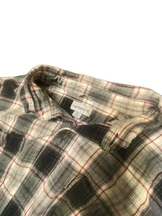 Carhartt Relaxed Fit 100% Cotton Plaid Long Sleeve Flannel Button-Up Shirt