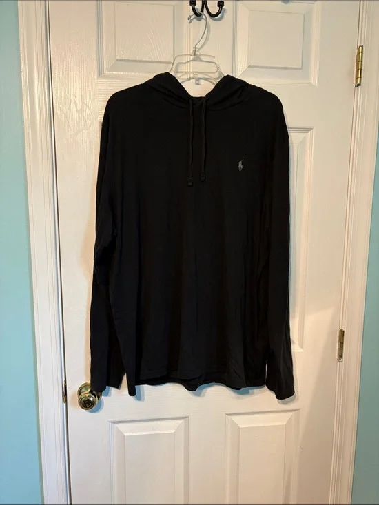 Polo by Ralph Lauren Black Hooded Long Sleeve Tee