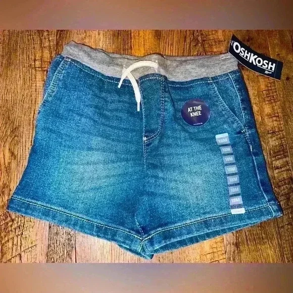 BNWT Osh kosh blue jean toddler pull on shorts