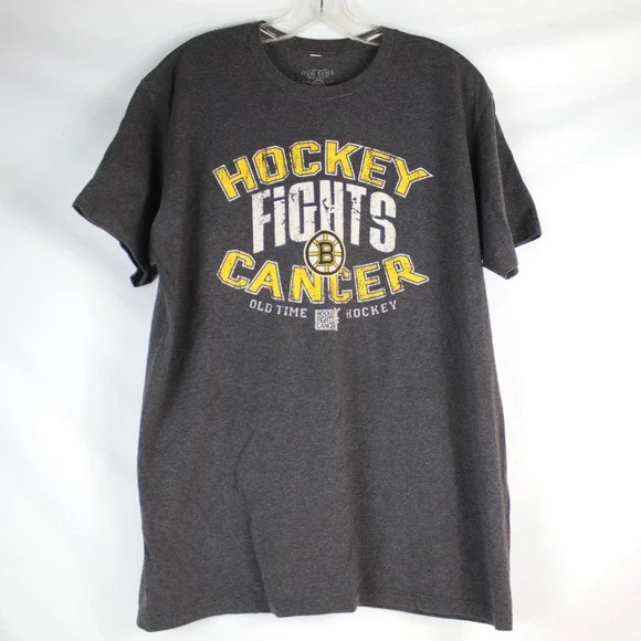 Old Time Hockey Charcoal NHL Boston Bruins Graphic T-Shirt Men's Size Large