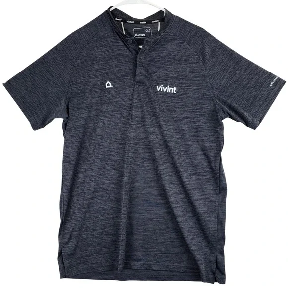 Vivint Polo Performance Shirt Space Dye Grey Mens L Smart Home‎ workwear