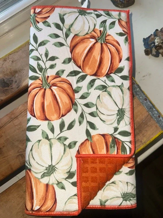 Orange & White Pumpkins Drying Mat ~ New