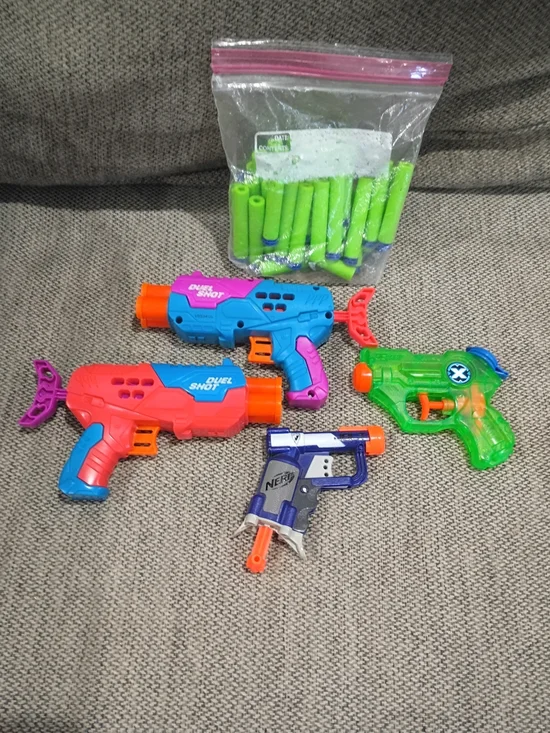 Nerf Multicolor Foam Dart Blaster Set - Blue, Pink, Green, Orange, Purple