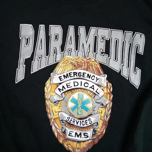 Vintage 90s Paramedic EMS Spell Out Emblem Crewneck Sweatshirt