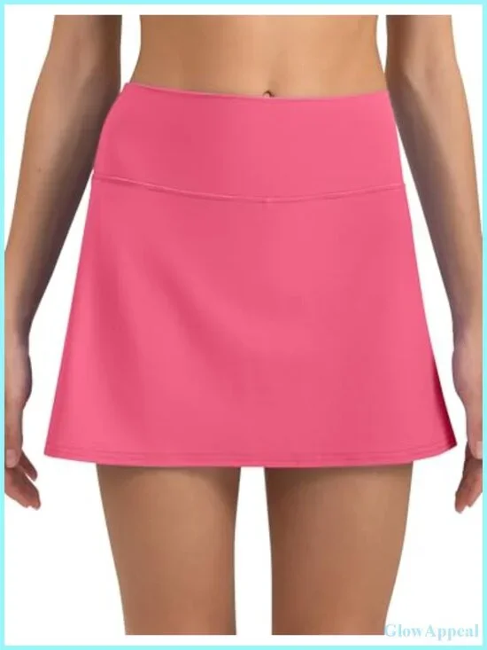 High Rise Athletic Golf Tennis Skort with Built-in Shorts and Pockets for Women