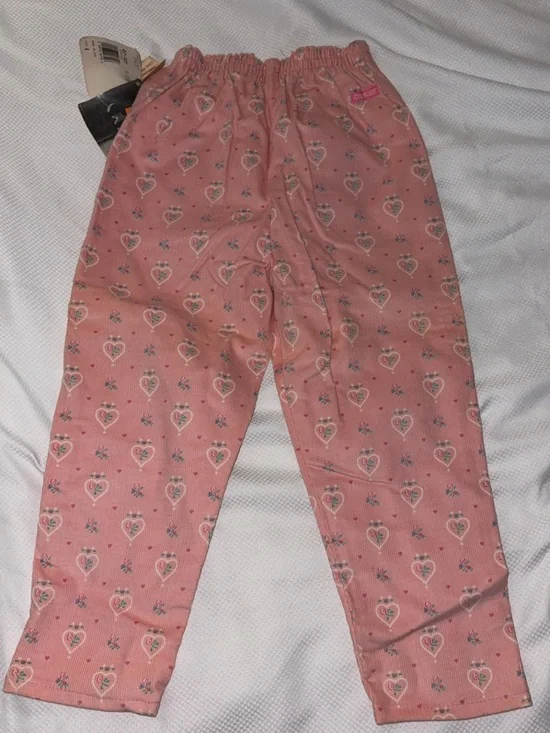 Vintage OshKosh B'Gosh Pink Floral Heart Corduroy Pants New With Tags Size 4