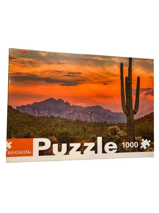 NEW Seesaw Sunset Cactus 1000-Piece Puzzle 18.9