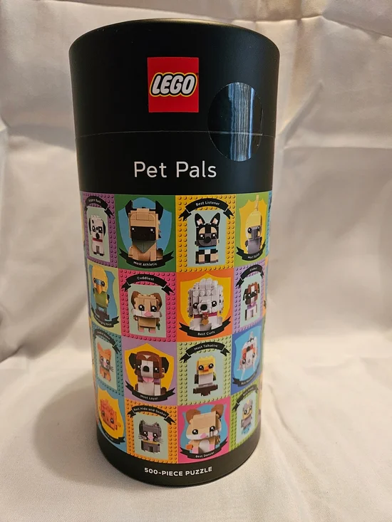 LEGO Pet Pals Puzzle Tube in Black with Multicolor Panels