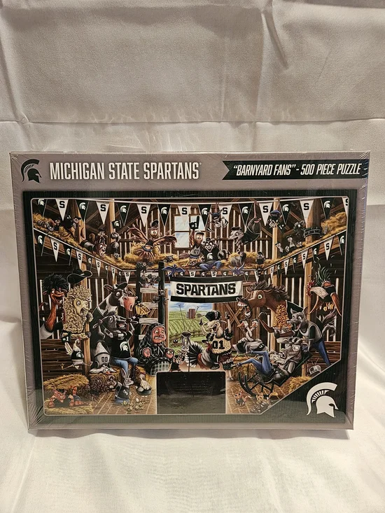 Michigan State Spartans Barnyard Fans 500-Piece Puzzle - Green