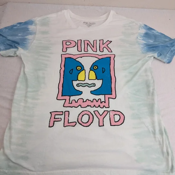 PINK Floyd Hybrid Tie Dyed Sleeves Tee Shirt Top XL