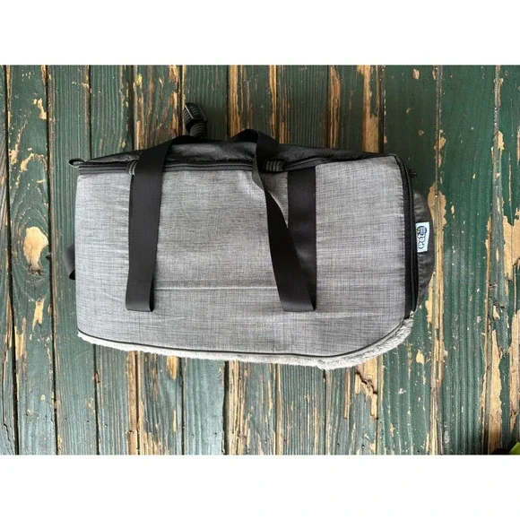 Pet Fang Fang Small Pet Carrier Travel Bag Grey Heather Faux Fur‎ Lining 19in