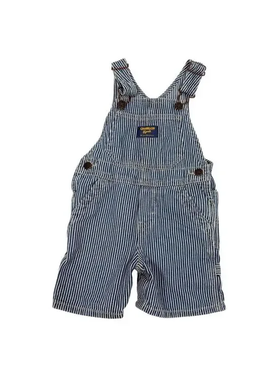 VTG OshKosh B'gosh Railroad Pinstrip Infant Short Overalls 18 mo