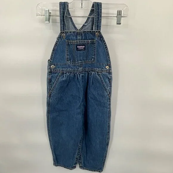 OshKosh Bgosh Baby Denim Overalls 36‎ Months Adjustable Straps Blue Pockets