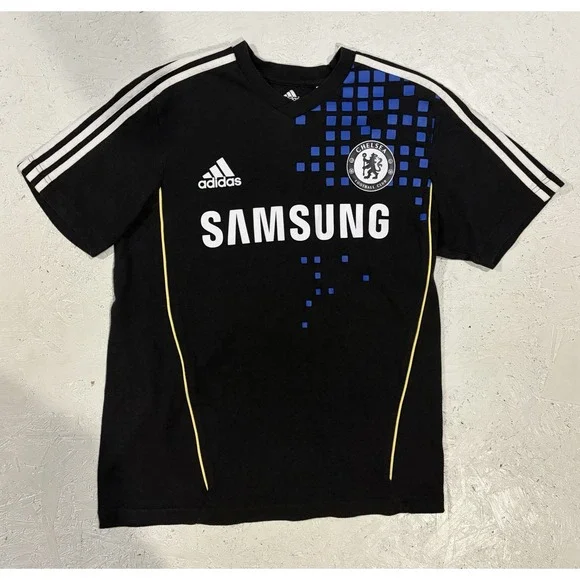 Adidas 2012/13 Chelsea FC Soccer Training Jersey Mens Small Black Short Sleeve