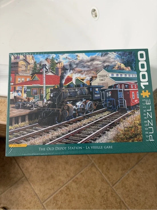 'The Old Depot Station' 1000-Piece Jigsaw Puzzle - Green Box