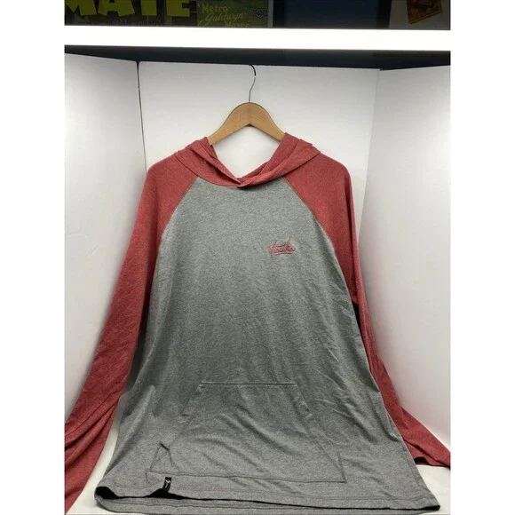 Virtika Tall Fit Raglan Hoodie | Grey & Red | 2XL Steez Streetwear