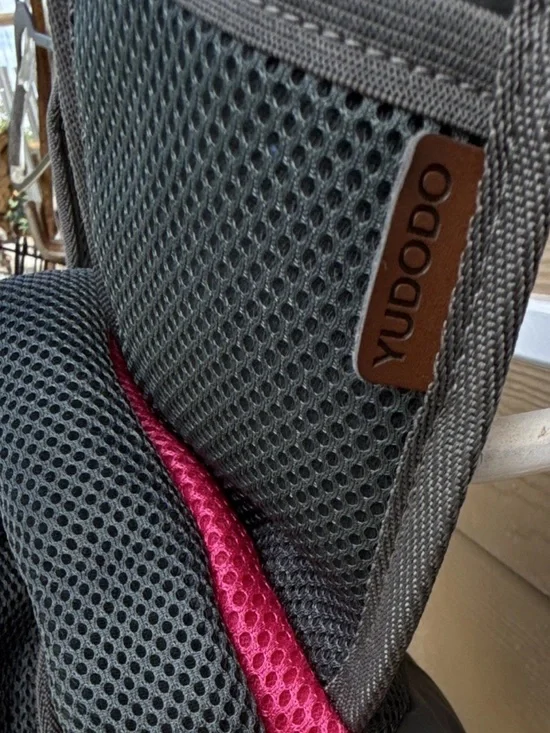 YUDODO New Adjustable Pet Sling Carrier , Neck, collar mesh extras Pink&Gray S
