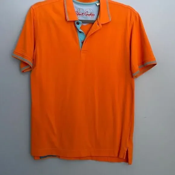 Robert Graham Clock Tower Classic Fit Polo size Small Orange