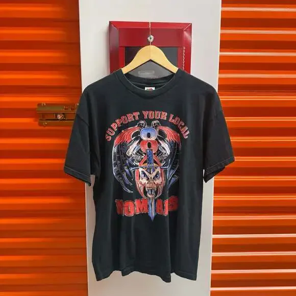 Vintage Support Your Local Nomads Hells Angels 81 Las Vegas Biker Graphic T-Shir