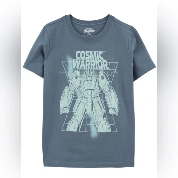 Oshkosh Short Sleeve Crew Neck Cosmic Warrior Graphic Tee Size 7