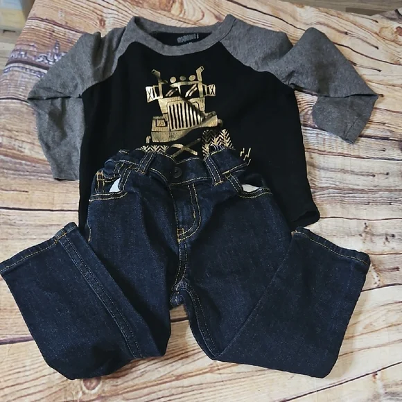 Toddler Boy Outfit 18 To 24‎ Months Shirt And Jeans Set