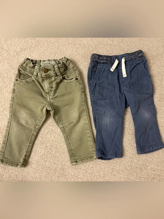 Genuine Kids from OshKosh Toddler Boys Pants Bundle Green Blue - Size 12M