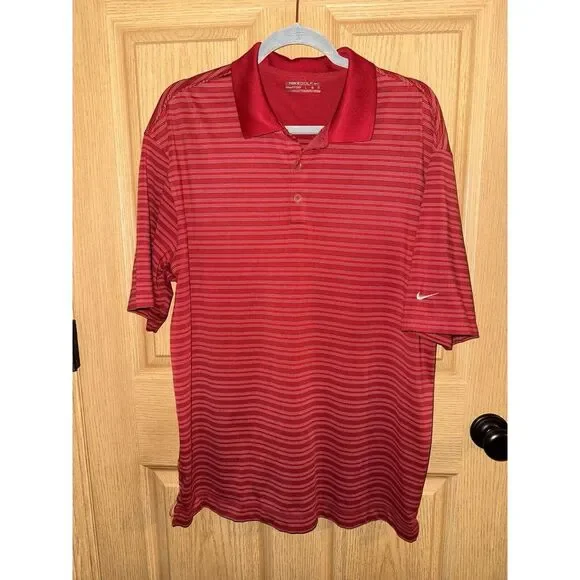 Nike‎ Men's Large Golf Fit Dry Polo Shirt Stretch Shirt EUC