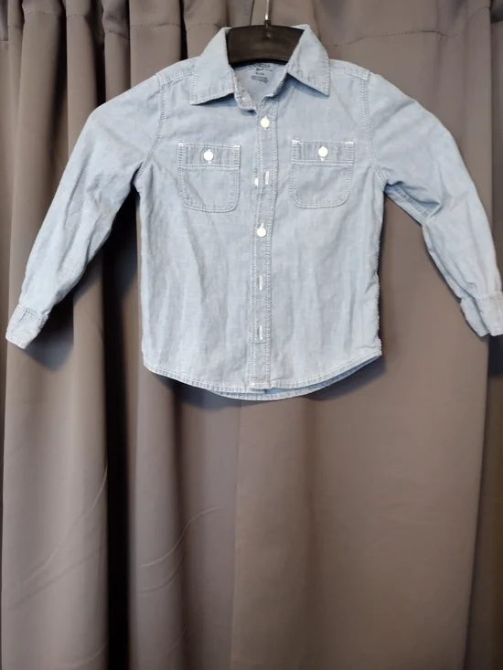 Light Wash Denim Button-Up Shirt