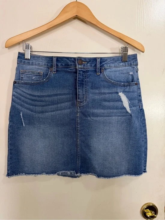 Marc New York  Blue Denim Mini Skirt Jeans - Casual Distressed Style (274)
