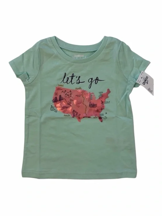 OshKosh Baby Girls Green Graphic Short Sleeve Tee-Shirt