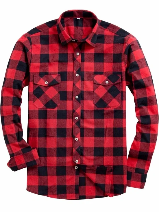 NWT Men’s XXXL Red & Black Buffalo Plaid Flannel Button Down Shirt